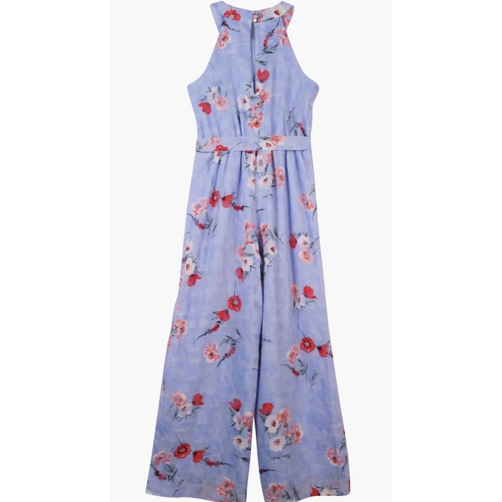 Zunie Girls  Floral Burnout Chiffon Walkthrough Sleeveless Dress Size 8 Periwink